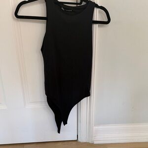 Zara Black Asymmetrical Bodysuit